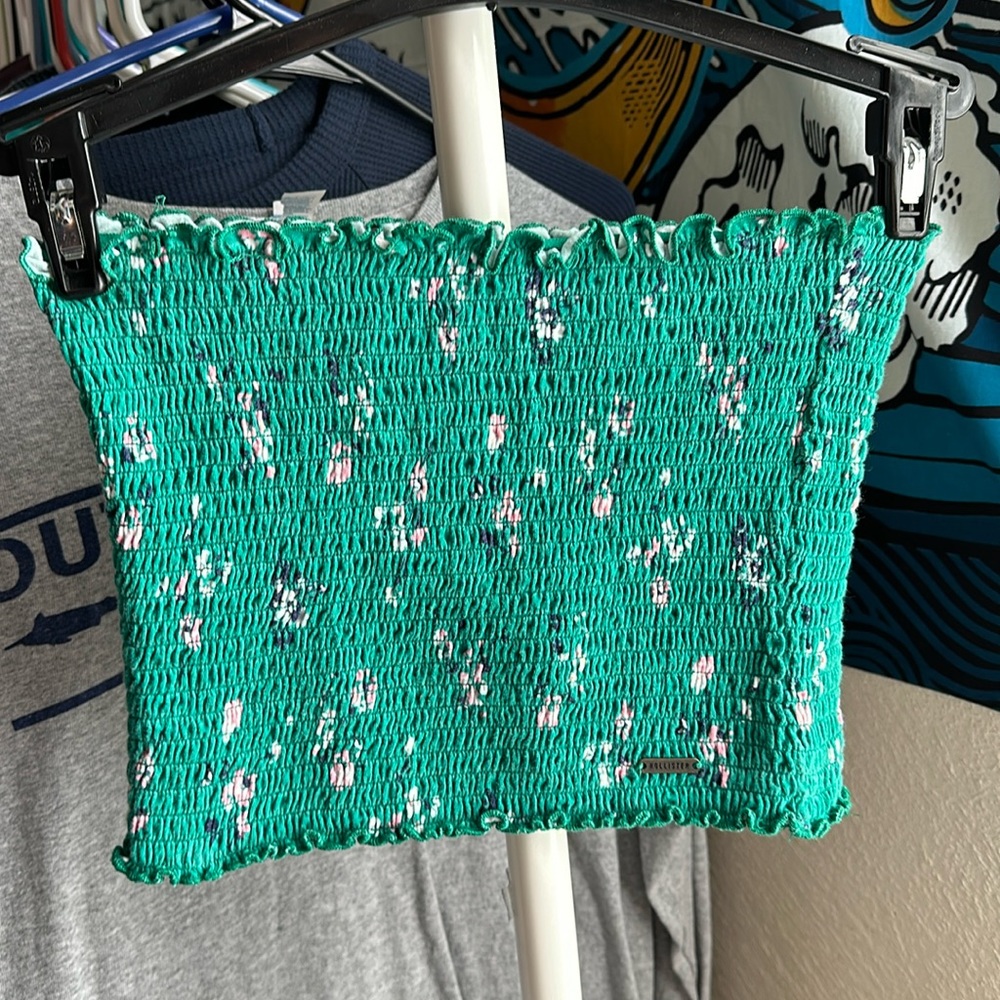 Flower green tube top